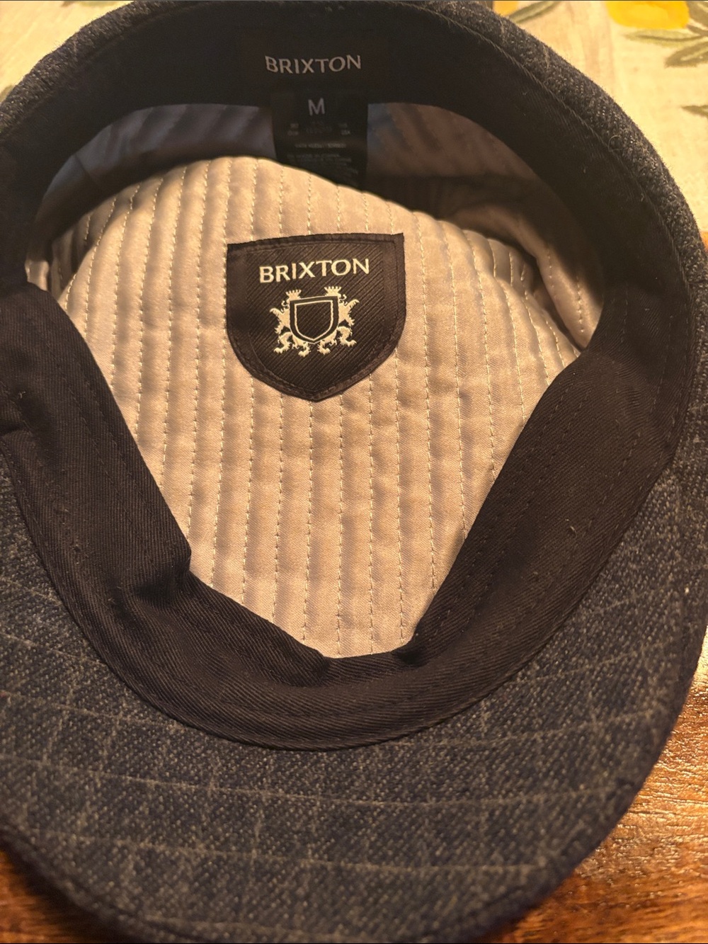 Brixton Men’s Charcoal Quilted Lined Cap